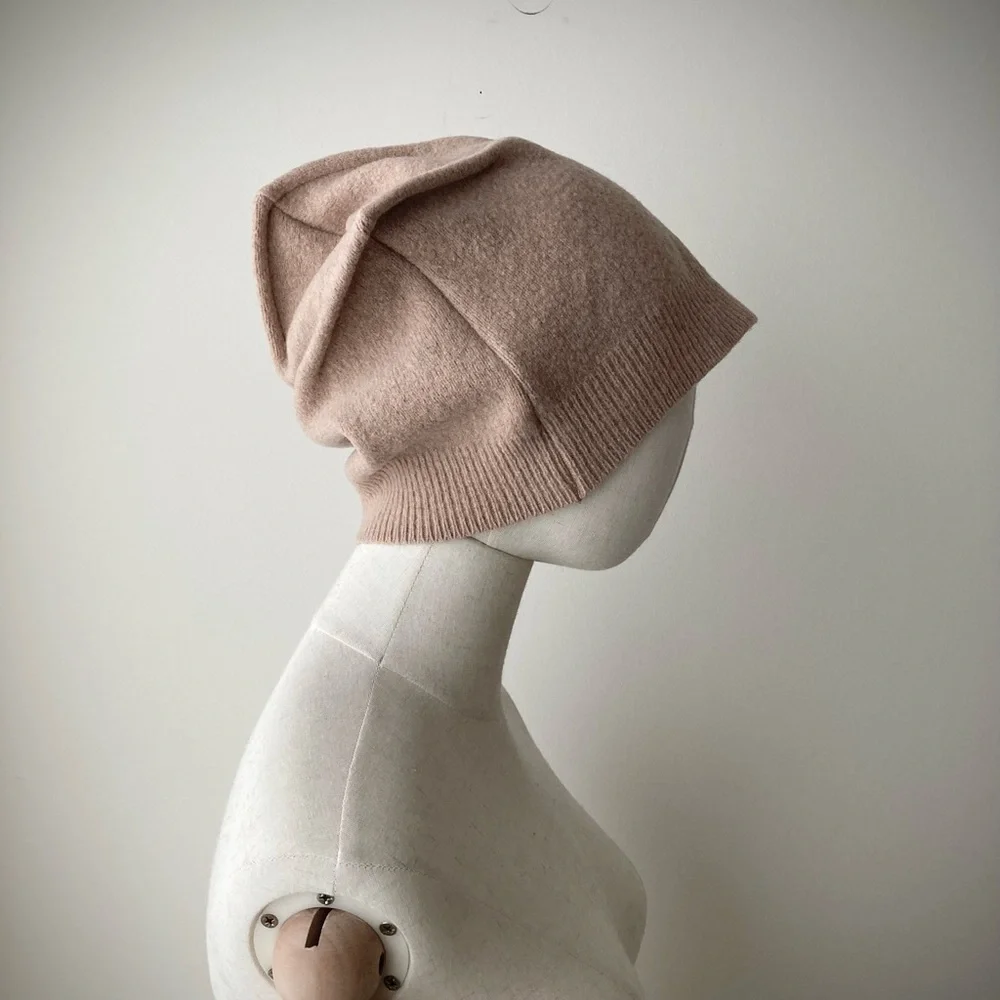 joodito origami crown 100% wool sweater cloche hat beanie bucket cap beige tan - Picture 5 of 10